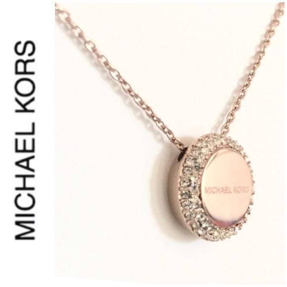 Michael Kors Jewelry - NWT authentic MK rose gold logo pendant